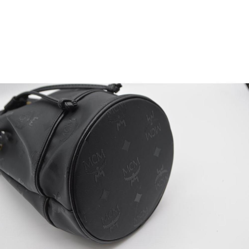 Mcm Logogram Drawstring Leather Shoulder Bag Black - image 3